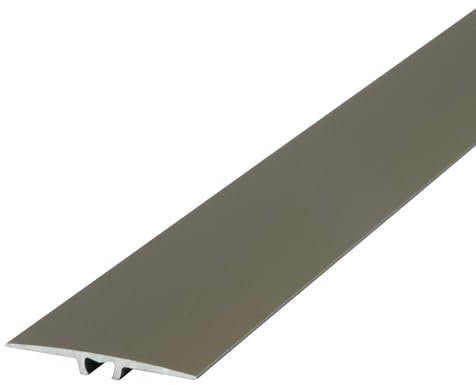 Dalsys Profilo di transizione piatto 180cm x 35mm da avvitare con materiale di fissaggio, in alluminio anodizzato, champagne