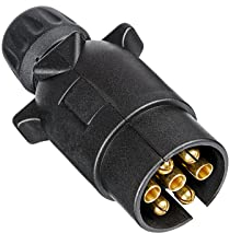 BEIJISTAR Spina per Rimorchio 7 Poli, 12V Connettore Spina per Rimorchio 7 Poli Impermeabile, per Camion RV Barca Caravan (Estremità Vite)