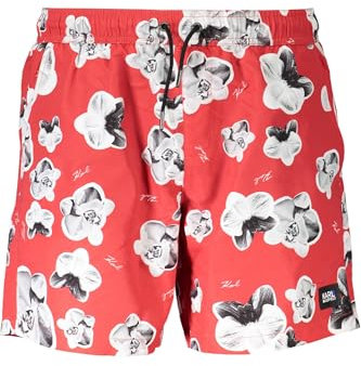 KARL LAGERFELD Orchideen-Badeanzug – KL20MBM12 | Medium Boardshort Orchidee, rot, M
