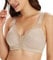 Lemorosy Women's Wirefree Jacquard Back Support Bra Full Figure Front Closure Posture Underwear(Nude,36D)