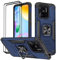 KANSi Hülle für Xiaomi Redmi 10C, Schutzfolie [2 Stück] Silikon TPU Hart PC Handy Hüllen 360 Grad Drehbar Ringhalter Bumper Stoßdämpfung Schutzhülle - Blau
