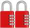 ZHEGE Gym Locker Padlocks, 4-Digit Padlocks with Code for School Lockers, Weatherproof Coded Padlock Outdoor for Fence, Gate, Sheds, Etc (2 Pack, Red)