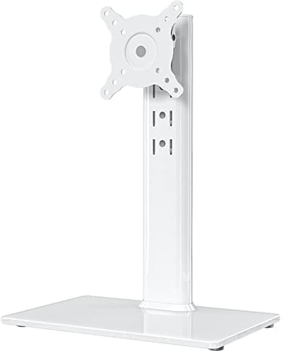 Hemudu Ordenador Soporte Monitor para Pantalla LCD de 13 a 32 Pulgadas , Soporte Monitor Escritorio de Giratorio, Soporte TV Mesa Blanco de Altura Ajustable, Max Vesa 100x100mm, Max Peso 35kg