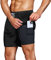 HMIYA Badehose Herren 2 in 1 Badeshorts Schwimmhose Schnelltrocknend Kurz Boardshorts mit Kompression und Reißverschlusstaschen(Schwarz M)
