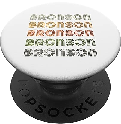 Love Heart Bronson T-Shirt im Grunge-/Vintage-Stil, Schwarz Bronson PopSockets mit austauschbarem PopGrip