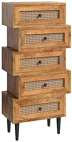 HOMELIV. Silea Hochkommode in Natur, 55x30x116 cm, stilvolle Ergänzung für Ihren Wohnbereich