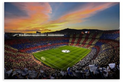 MAHWER Camp Nou Poster auf Leinwand, Schlafzimmer, Dekoration, Sport, Landschaft, Büro, Raumdekoration, Geschenk, ungerahmt, 30 x 45 cm