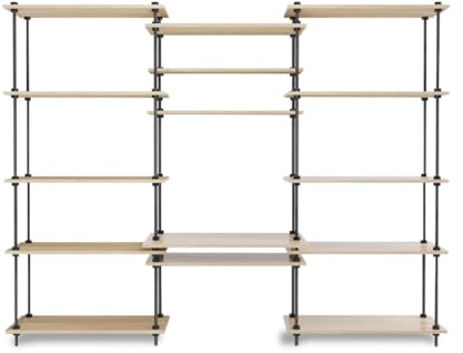 Master Regale DEKO Regalsystem: Schreibtisch mit Regal 185x85x35/52,5cm und Standregal 185x85x35cm mit Erweiterung 85x35cm