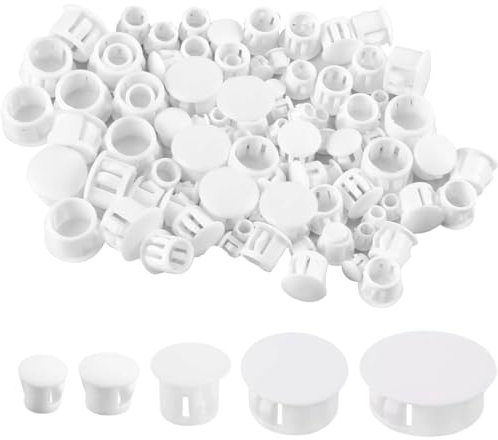 XKSOCT 100 pièces Cache Vis Meuble Plastique,Bouchons de Trou Meubles,Bouchons Cache-Trou en Plastique pour Trous de Perçage pour Meuble Étagères Armoires (30mm) (Noir)