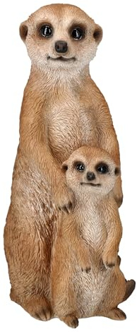 Figuren Shop GmbH Liebevolle Gartenfigur: Erdmännchen Familie von HotAnt - 27 cm Garten Deko Figur