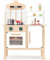 PairPear Spielküchen aus Holz für Kinder mit Metalltöpfen & Kochzubehör, 3-stufig höhenverstellbar, Spielküche mit Holzutensilien, Geeignet für Kinder ab 3 Jahren