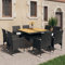 Brokky 9-TLG. Garten-Essgruppe Garden Furniture GartenmöBel Set Gartentisch Mit StüHlen Essgruppe Outdoor Poly Rattan Akazie Massivholz Schwarz