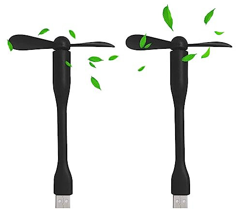 Cerioll Flexible Portátil Ventilador USB Ajustable, USB Mini Fan Notebook Fan, Ventiladores Portátiles Y Flexibles, Mini Ventilador Con Conexión USB Para Portátil (Negro)