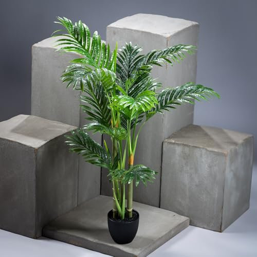 Palmier Artificiel en Pot 100 cm – Faux Areca Tropical d’Intérieur – Plante Synthétique Exotique pour Décoration Salon, Bureau, Maison – Feuillage Vert Réaliste, Qualité Haut de Gamme (1)