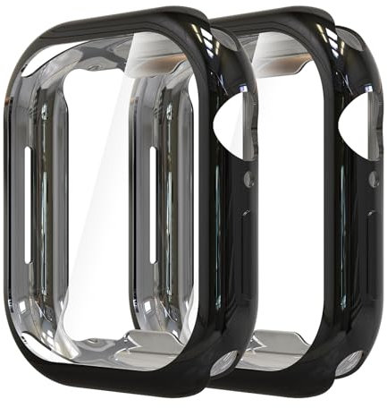 Simpeak 2-Stück Hülle Kompatibel mit Apple Watch 46mm Series 11/Series 10, Schutzhülle Leicht Weiche Silikon Ultradünne TPU Case Kompatibel für iWatch 46mm - Schwarz