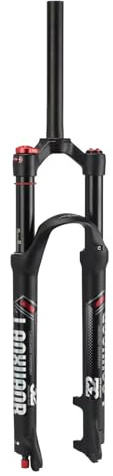 LANXUANR Horquilla para Bicicleta de montaña de 26/27,5/29 Pulgadas. Ajuste de Rebote, suspensión neumática. Tubo Recto/cónico de 1-1/8 Pulgadas x 220 mm, Cierre rápido de 9 x 100 mm, Freno de Disco