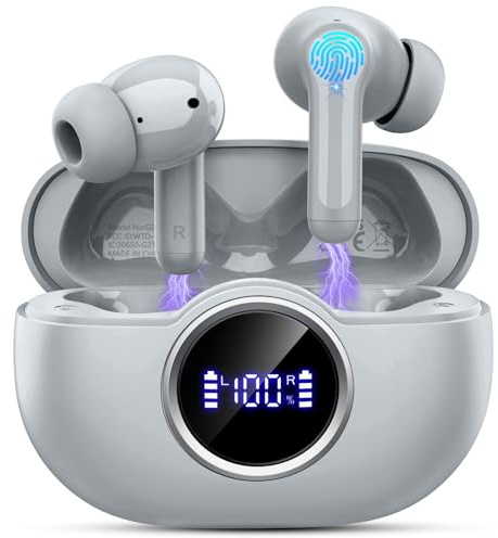 Wireless Earbuds, Bluetooth 5.4 Headphones in Ear with 4 ENC Ear Buds, 2025 New Wireless Headphones Noise Cancelling Mic, HiFi Stereo Bluetooth Earphone 36H Playtime, IP7 Waterproof/LED Display/USB-C