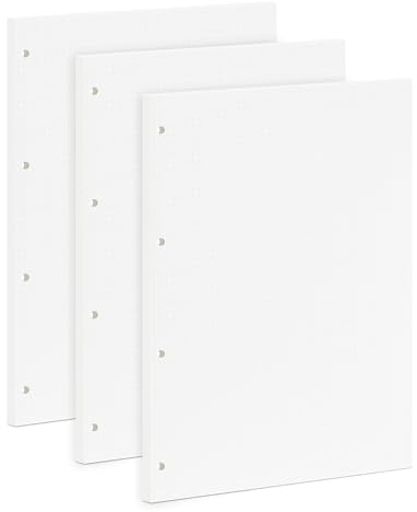 Nachfüllpapier A4 mit 5 mm Gepunktetes, 135 Blatt, 290x210mm 4-fach Lochung | Ringbuchblätter Dickes 100g/m² Papier für Notizen, Bullet Journal & Office, 4 Löcher Refill Paper für Notizbücher