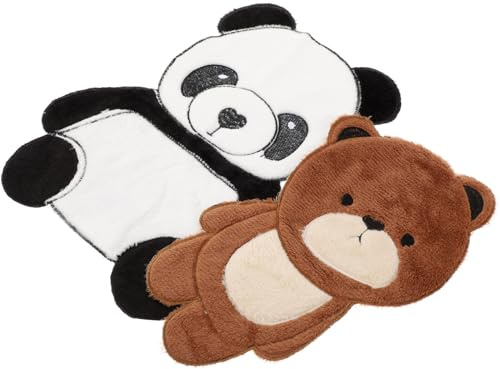 STOBAZA Große Gestickte Aufnäher Bär Panda 2 Stück Aus Plüschstoff Zum Aufnähen Für Jacken Kleidung Selbstgemacht Bekleidungsdekoration