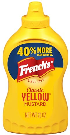 French's Gelber Senf, klassisch, steingemahlen, #1 Grade Senfsamen, Produkt aus den USA, glutenfrei, keine künstlichen Aromen, für Burger, Brats, Hot Dogs, 590 ml