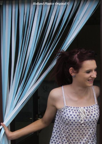 Heavy Plastic Blinds for Caravan/Camper Van - Sky Blue and White