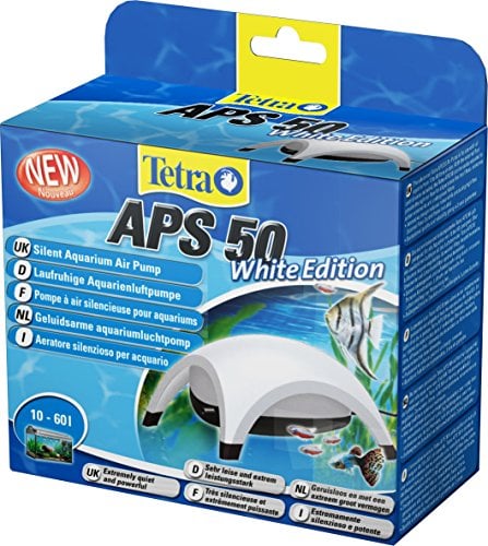TETRA APS 50 - Pompe à Air pour Aquarium de 10 à 60L -Silencieuse avec triple système anti-bruit - Réglable Puissante et Design-Garantie 3 ans