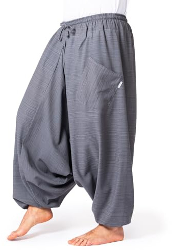 PANASIAM Aladin Pants Cotton 'Lini', Grey, L