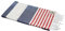 Carenesse Hamamtuch Tommy 100 x 180 cm I Hamam Handtuch 100% Baumwolle im Marine Look: blau-weiß-rot gestreift I Extra breites & saugfähiges Pestemal/Fouta I Saunahandtuch mit kleinem Packmaß