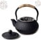 HwaGui - Mini Cast Iron Teapot with Infuser Small Tetsubin Black Tea Pot for One Set 300ml/10oz, 2 Cups of Tea