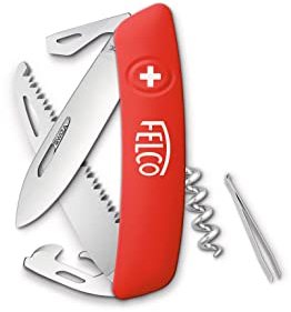 FELCO 505 Couteau suisse, couteau pliant/couteau de poche/outil de poche avec 10 fonctions, inclut tire-bouchon et scie, lame en acier inoxydable robuste, manche résistant aux rayures