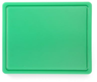 HENDI Schneidebrett, HACCP, GN1/2, 325x265x(H)12mm, HPDE, grün | Beidseitig nutzbar, eine Seite glatt-eine Seite mit Saftrille, minimiert das Abstumpfen von Messern