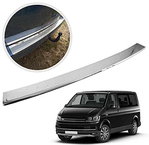 CHROMEMASTER | Ladekantenschutz Stoßstangenschutz Kompatibel mit VW T6 2015-2019; Edelstahl Poliert/Chrom; Unsere Lackschutzleiste Sichert den Heckstoßfänger vor Kratzern Und Beschädigung ab