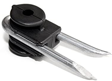 Durable Electric Fence Wire INSULATOR with NAIL - G60 for Wire Suitable for Wooden Post Agricultural Farm Equipment Supplies Electric Fencing (200)