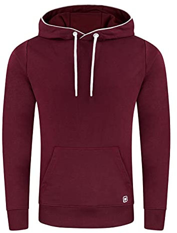 riverso Hoodie Herren Regular Fit RIVEnno Kapuzenpullover Pullover Sweatshirt L, Größe:L, Farbe:Port Red (15400)