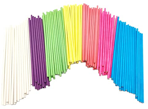 Cake Pop Stiel, für Bonbons, Backen DIY, Tortendekoration, 7 Farben, Je 30 Stück Mehrfarbig-210pack
