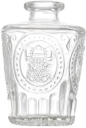 Petit vase en verre sculpté vintage transparent pour décoration de la maison