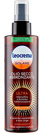 Leocrema Solare Olio Secco Abbronzante Ultra Senza FIltro, 200 ml