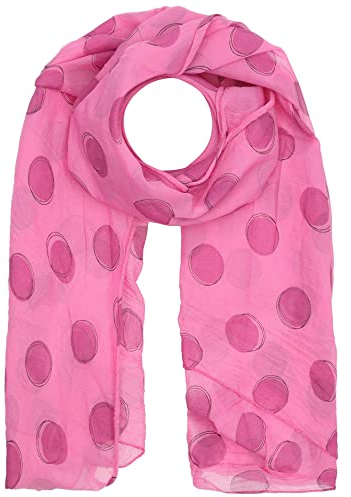 Zwillingsherz Seiden-Tuch im Kreis Muster Design - Hochwertiger Schal für Damen Mädchen - luftiges Halstuch - Seidentuch/Seidenschal - weiche elegante Chiffon-Stola (Pink, Einheitsgröße)