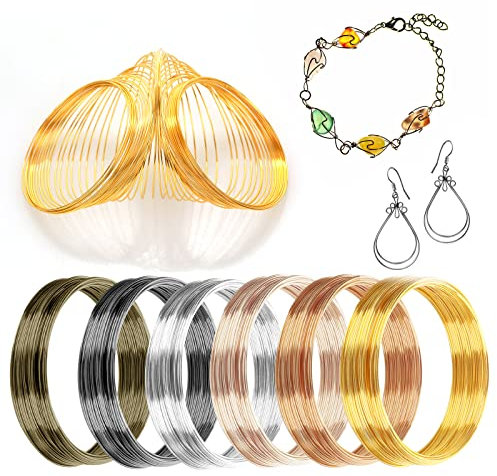 Lusofie 300 Loops Jewelry Wire Memory Beading Wire Multicolor Jewelry Wire Steel Memory Wire For Jewelry Making Supplies Art Creation Bracelet Necklace Diy Crafts