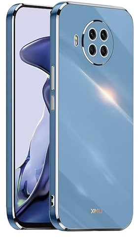 EASSGU [Telaio Elettrolitico Custodia per Xiaomi MI 10T Lite 5G (6.67 Inches) Cover Protettiva in Morbido Silicone TPU - Blu navy