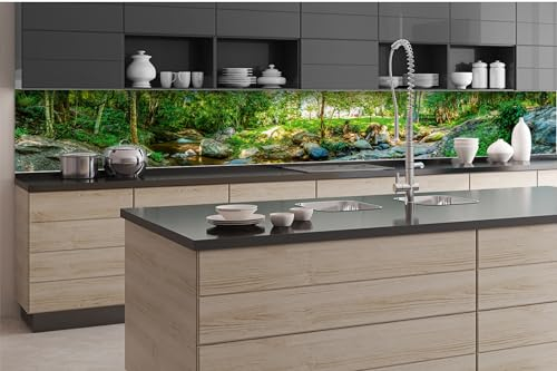 Dimex Küchenrückwand Folie Selbstklebend BOTANISCHER Garten 350 x 60 cm | Klebefolie - Dekofolie - Spritzschutz für Küche | Made in EU