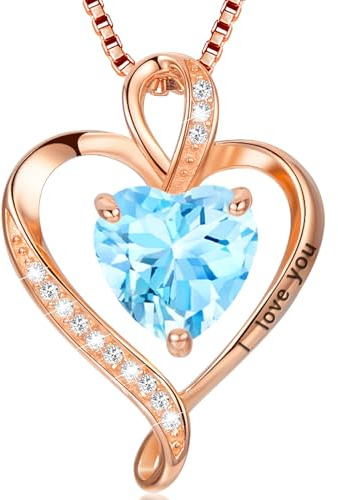 LAVUMO Herz Kette Damen I love you Halskette Schmuck Geschenke für Frauen | Silber 925 Echt/Messing Kette Geschenk Freundin MaMa an Geburtstags Valentinstag Muttertag Mit Rose Geschenkbox