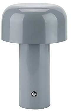 Edumov Lámpara de Mesa de Setas, Lámpara de Mesa LED Regulable, Luz Bebe Nocturna, Lampara de Mesa LED, Lámpara de Mesa de Setas Inalámbrica LED Portátil, Lampara Mesita Noche, Gris