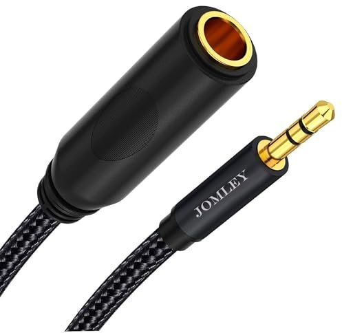 JOMLEY Adattatore Jack 6,35mm a 3,5mm, 6,35mm Femmina TRS a 3,5mm Maschio Auricolare Adattatore Stereo Audio Cavo Adattatore per Amplificatori, Chitarra, Amplificatore-0,3 m