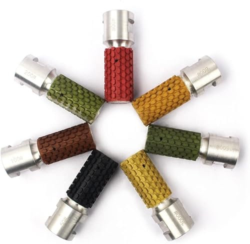 YDROWN 7 Set 2,5 cm nasse Diamant-Poliertrommel, 5/8-Zoll-11 Gewinde für Granit, Marmor, Beton, Unterbau, Spüle, Arbeitsplatte