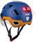ILM Smart Fahrradhelm Damen Herren mit Visier Warnung Bremse LED Lichtsensor Lichtfunktion Kopfneigen Blinken Auszulösen Modell E3-12LS,Blau Gelb,XXL