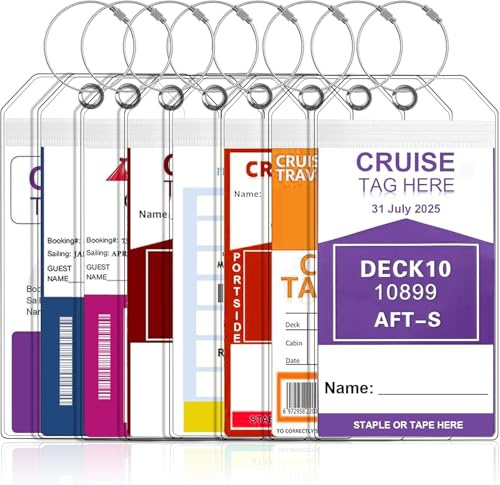 Wonwood_direct Kofferanhänger für Kreuzfahrten, Aida Kofferanhänger Robuste Wasserfeste PVC Transparente Kreuzfahrt Gepäckanhänger, Gepäckanhänger Kreuzfahrt mit Verschraubbaren Metallband (8)