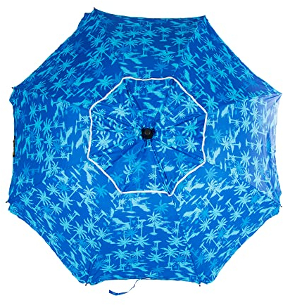 CREVICOSTA QUALITY MARK MARCAS DE CALIDAD - Sombrilla 200 cm con Espiral y Poste de Recorrido Total. Protección total contra los Rayos UV. 8 Varillas (Bahamas)
