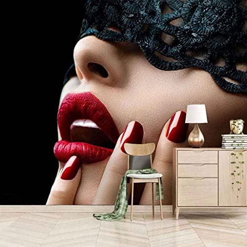 Wandbilder Benutzerdefinierte Fototapeten 3D Mode Make-Up Schönheit Tapete Wandbilder Wohnzimmer Tv Sofa Schlafzimmer Arbeitszimmer Dekor Tapete Leinwand Wandbild Abzieh 140 (Breite) x 70 (Höhe) cm