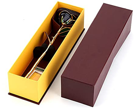 Mrisata Gold Tuffato Rose Fiori 24k Gold Rose Girlfriend Gift 24k Rose Gold Rose Love Stem Immerso 24k Rose Foil Trim Regali per Lei